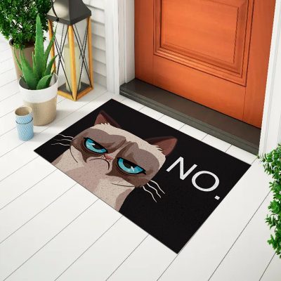 Tapete De Porta Divertido Capacho Gato No 001750 Mockup